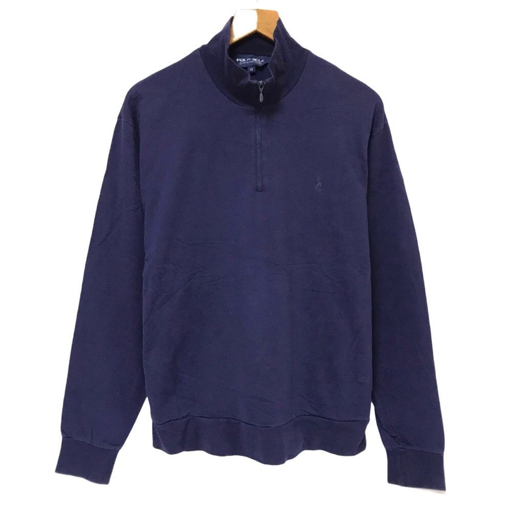 ポロ ゴルフ ラルフローレン POLO GOLF RALPH LAUREN ワンポイント ハーフジップ スウェットシャツ 長袖 サイズ：M ネイビー 【NR】