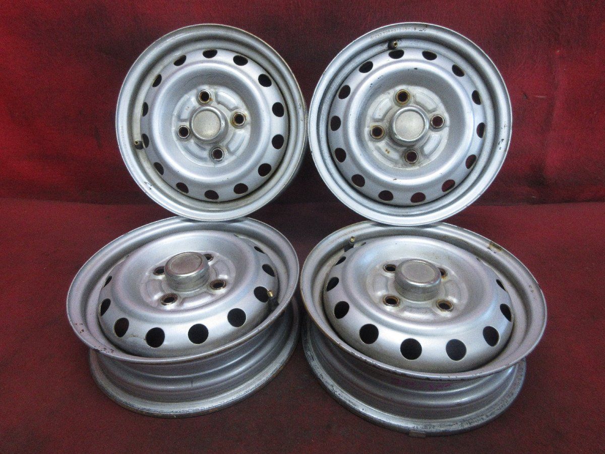 スチール ホイール 4本 三菱 ミニキャブ 純正 12×3.50B 4穴 PCD 100 38 ハブ径 56 ホンダ アクティ バモス◆51415H