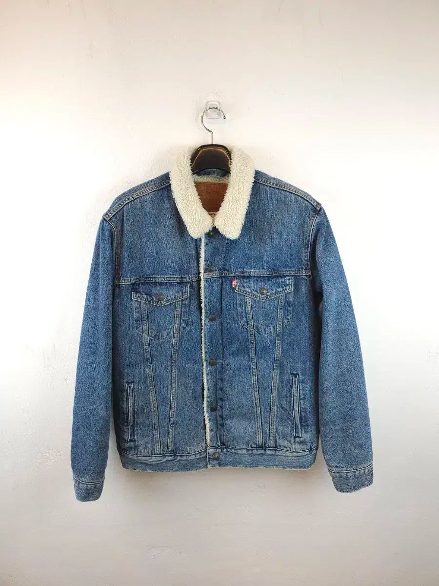 【雷市場（ポンジャン）商品韓国直送】 LEVI'S(リーバイス) プレミアム シェルパ トラッカー ボアフリース デニムジャケット L 100 ほぼ新品