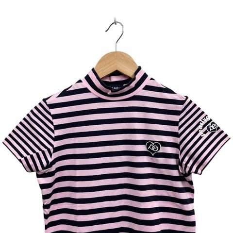 PEARLY GATES - パーリーゲイツ モックネック ピンク M、L パーリーゲイツ PEARLY GATES Tシャツ モックネック ロゴ刺繍