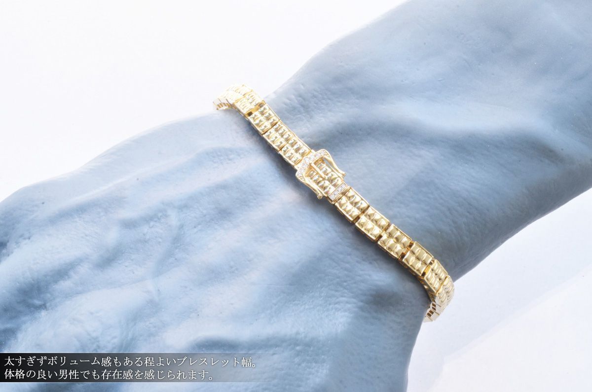 ブレスレット k18 18金 メンズ 18金 ダイヤモンド 一粒 ダイヤ ゴールド 18k k18 金 シンプル イエローゴールドk18 チェーン ダイヤ 男性用 送料無料 ブレスレット メンズ 18金 K18 18K ダイヤモンド 19.5cm イエロー