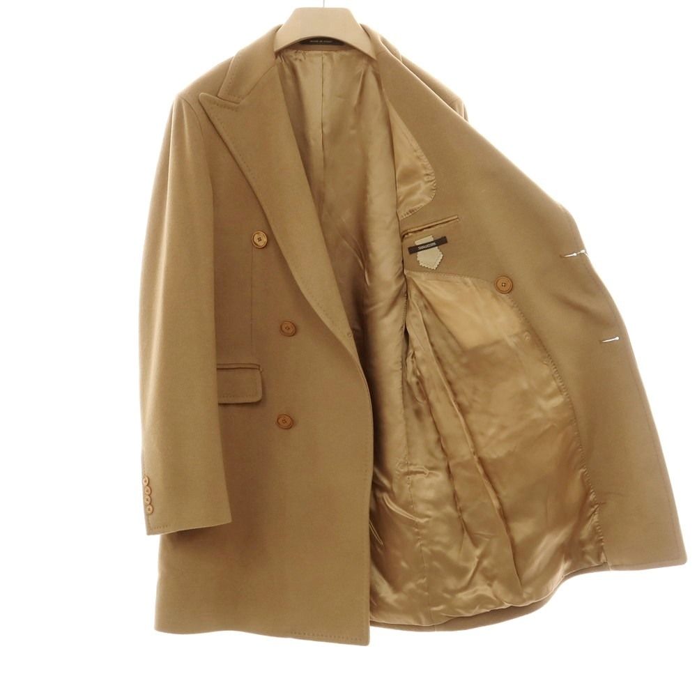 【美品】TAGLIATORE カシミヤ100% チェスターコート 48 キャメル 送料無料】シングル チェスターコート カシミヤ 52／CSBL13X