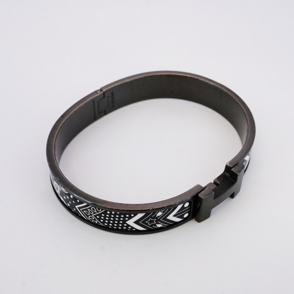 5jmb0166 エルメス バングル クリックHH ソーブラック メタル ブラック メンズ