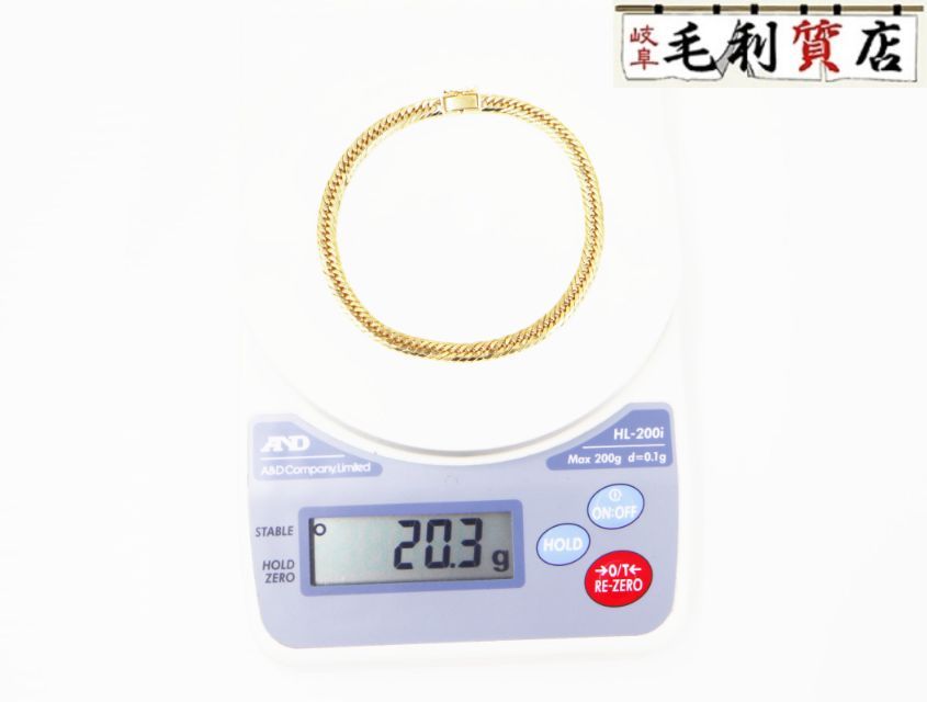 K18 キヘイ 喜平 アンクレット 8面トリプル 20.3ｇ 8メントリプル 18金 イエローゴールド 750 YG ジュエリー