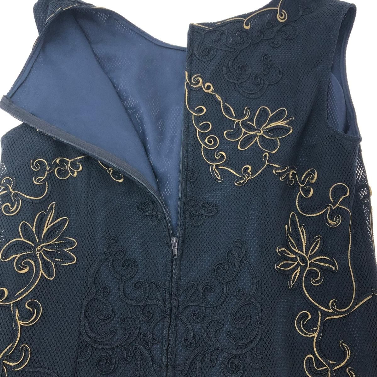 ☆未使用・タグ付☆ソワールドルチェ ノースリーブワンピース 定価¥49,000 良好 SOIR DOLCE ソワールドルチェ 東京ソワール 刺繍