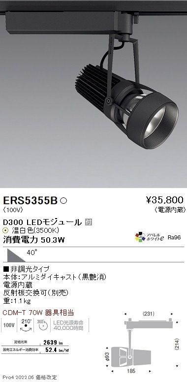 20万円相当スポットライト10個セット ERS5355B 遠藤照明 ＤＵＡＬ Ｄ３００ ３５００Ｋ 超広角 非調光