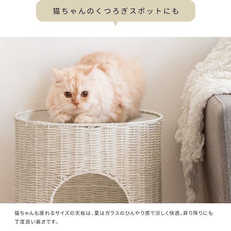 サイドテーブルにもなるペットハウス