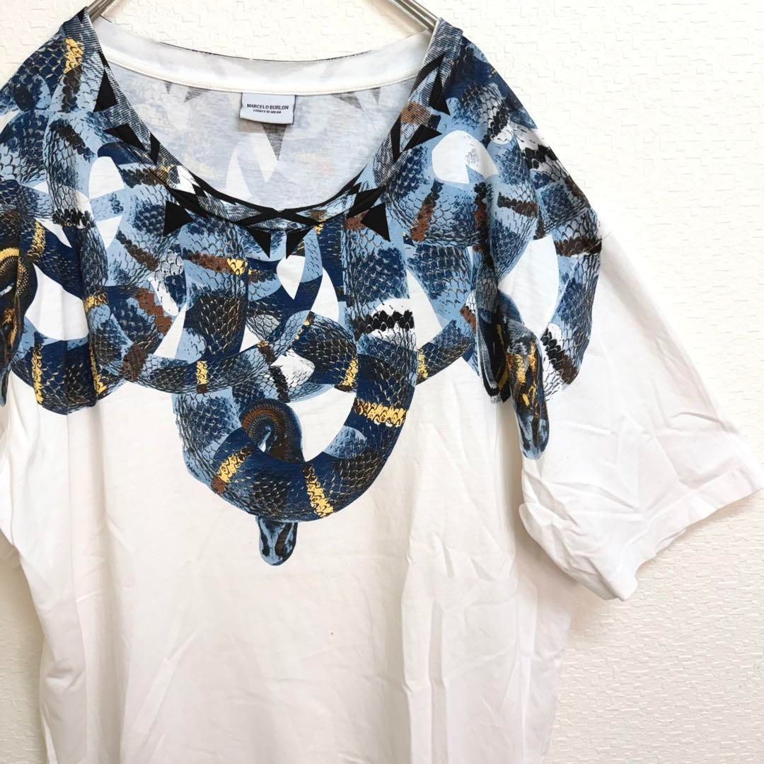 marcelo burlon マルセロブロン 蛇プリント半袖Tシャツ スネーク