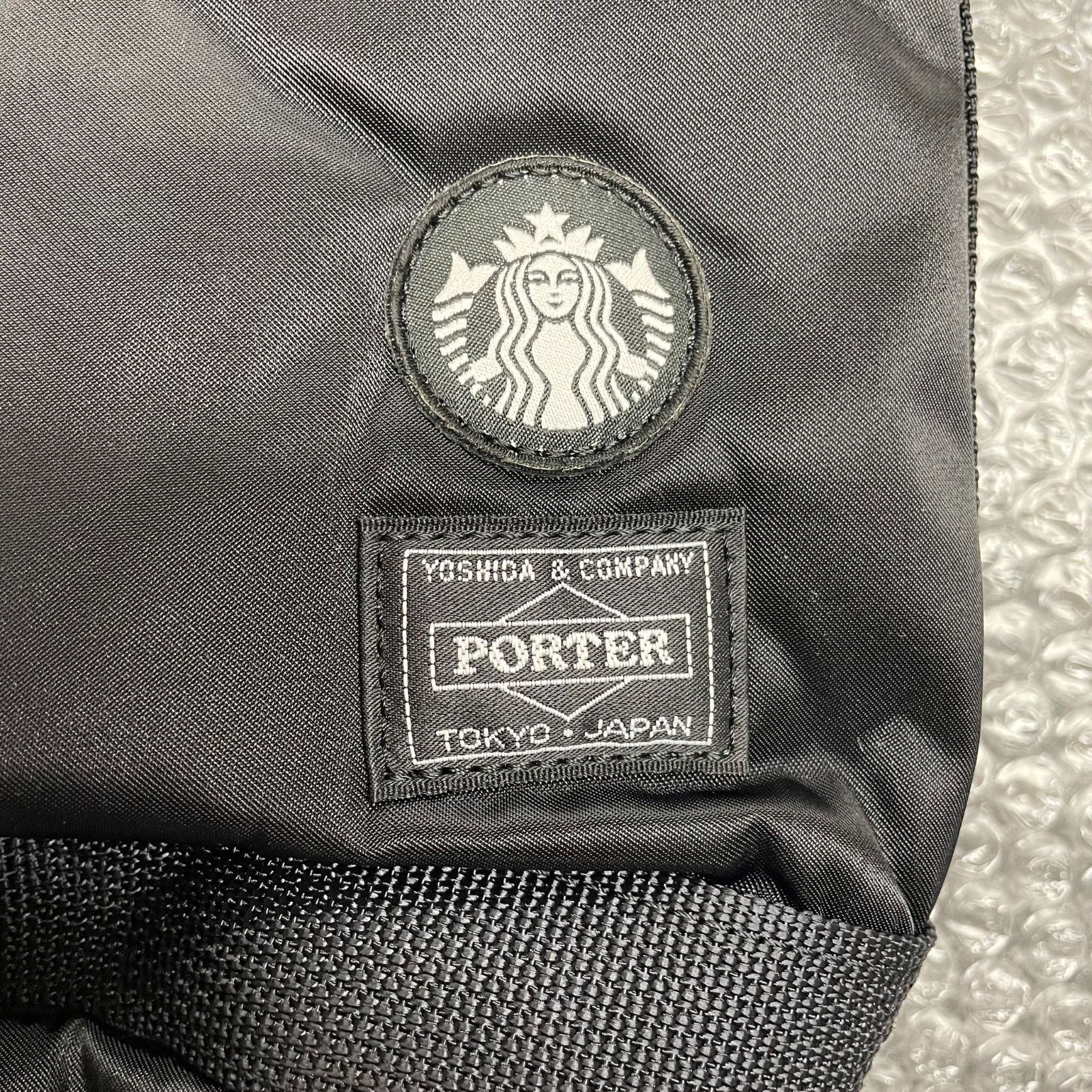 STARBUCKS PORTER コーヒービーンシェイプ ドラムバッグ ブラック Sサイズ スターバックス ポーター 未使用