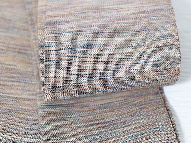 男半巾帯 紬 手織り 絣 茶濃淡 B 875