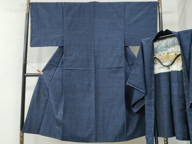 平和屋着物●男性 紬 アンサンブル 霞文 正絹 ♥ CAAW8479yc