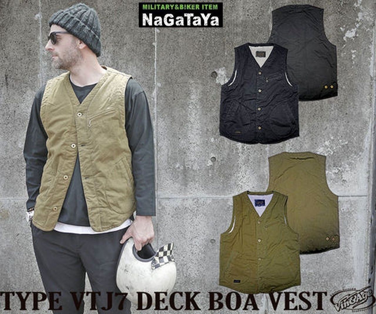 Vin-Age ヴィンアンドエイジ TYPE VTJ7 DECK BOA VEST デッキ ボア ベスト 防寒ベスト バイカーウェア モーターサイクルベスト
