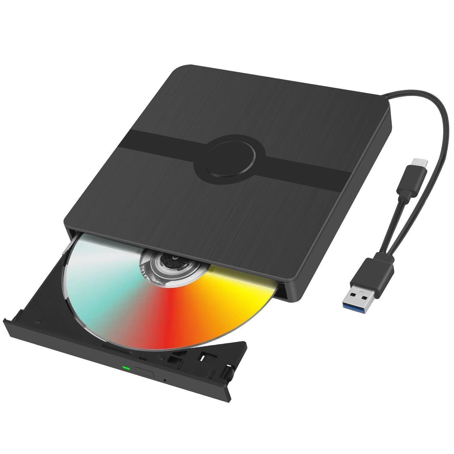 DVDドライブ 外付け USB3.0 Type C CD/DVDドライブ CD/DVD 録画込み