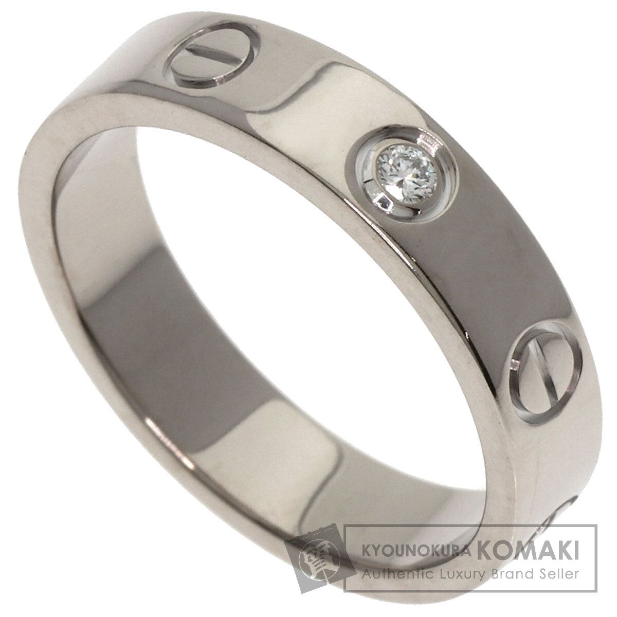 CARTIER カルティエ ミニ ラブリング 1P ダイヤモンド 49 リング 指輪 K18WG レディース