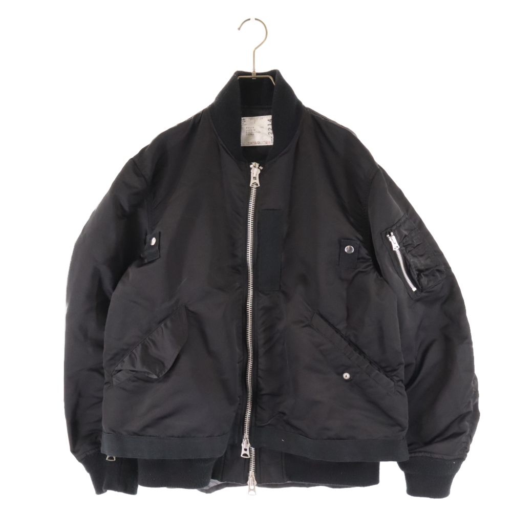 Sacai (サカイ) 20SS FABRIC COMBO MA-1 BLOUSON ファブリックコンボ ボンバージャケット ブラック  20-02214M - メルカリ