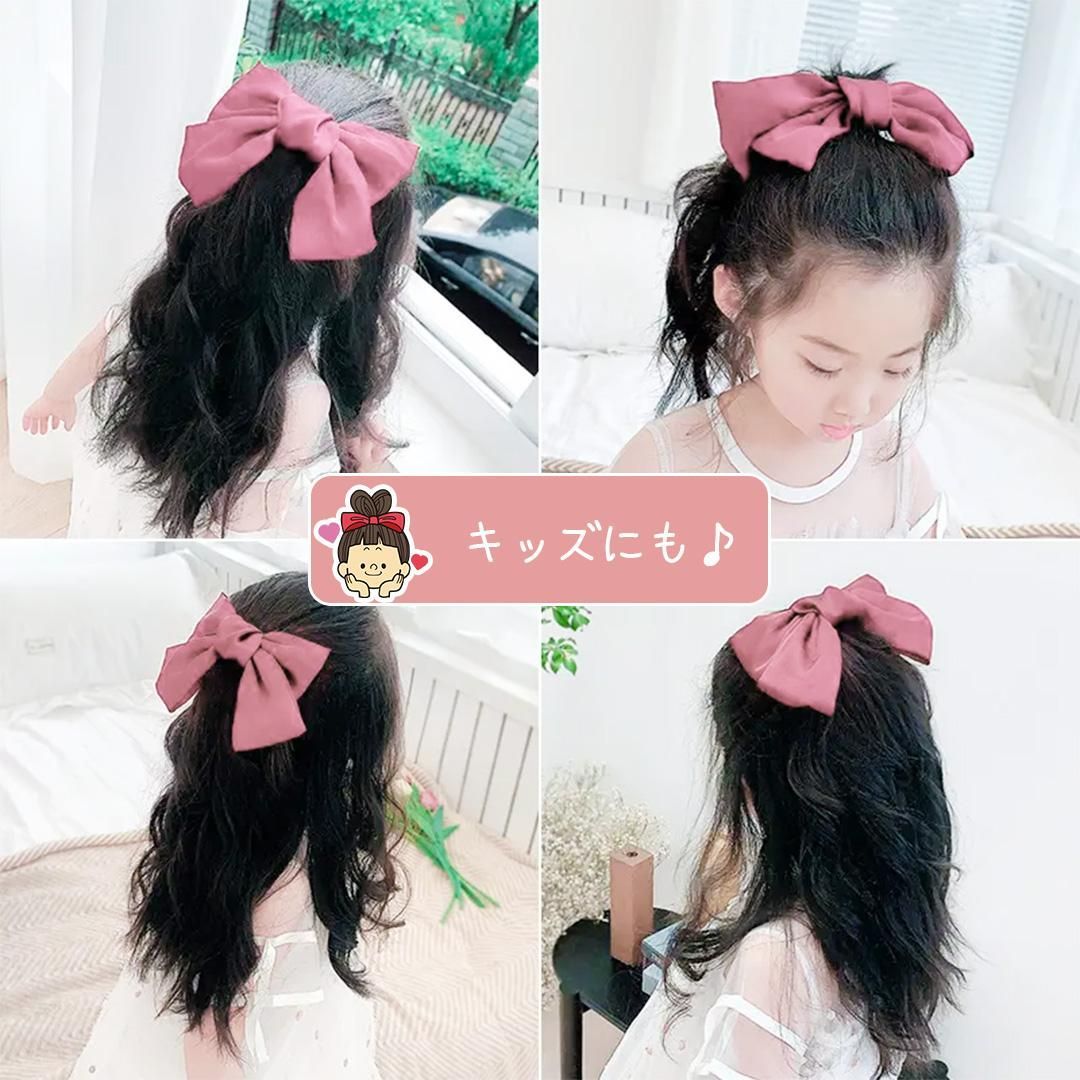ビッグリボン バレッタ ピンク ヘアアクセサリー - メルカリ