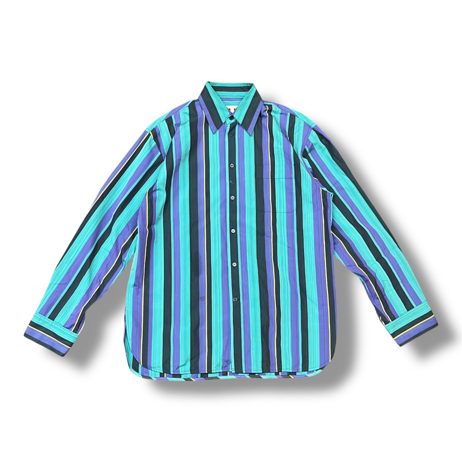 MARNI マルニ オープンカラーシャツ ストライプ　46 国内正規 MARNI ストライプシャツ 長袖 マルニ CUMU0001A0