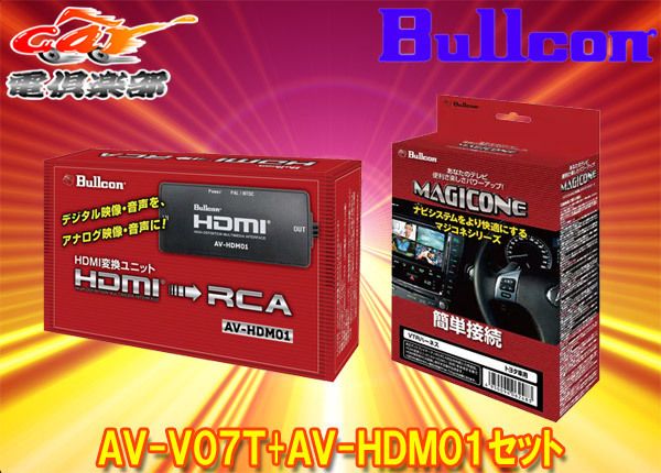 BullconマジコネAV-V07T AV-HDM01トヨタ純正ディスプレイオーディオ用外部入力VTRハーネス オートタイプ HDMI変換ユニット