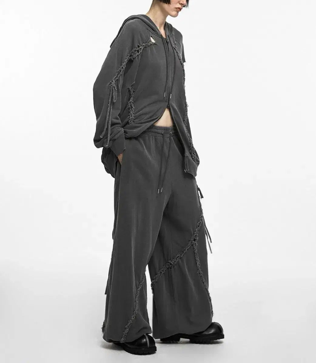 Nache BRAID HOODIE ZIP UP チャコール NACHE ナチェ フードジップアップパンツセットアップ