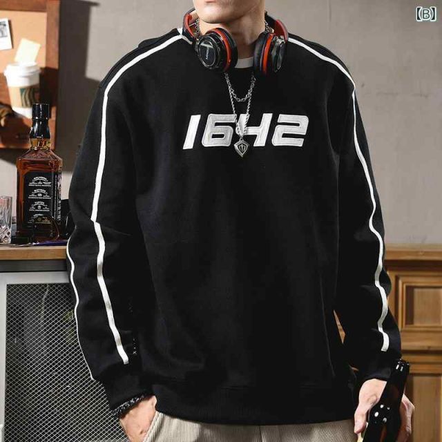 3XLg メンズ ファッション オシャレ 男性用 シンプル 大人 かっこいい カジュアル ストリート ヒップホップ HipHop アメカジ レトロ ヘビーウェイト スウェットシャツ ラウンドネック トップ ルーズ