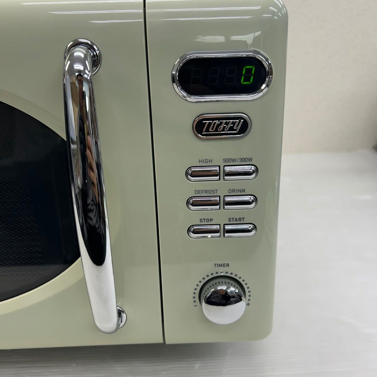 動作 済 LADONNA ラドンナ Toffy トフィー コンパクト 電子レンジ K-DR1 17L フラットテーブル レトロ 家電 アッシュホワイト