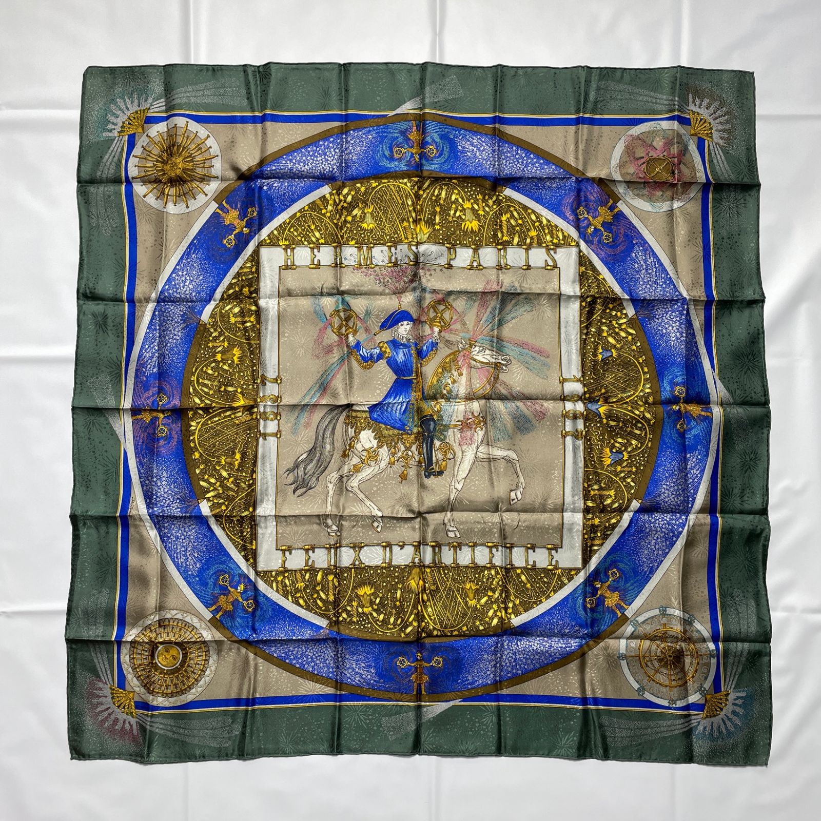 2505-153｜美品｜エルメス カレ 90 スカーフ ネイビー マルチカラー 2505-153｜美品｜エルメス カレ 90 スカーフ ネイビー マルチカラー