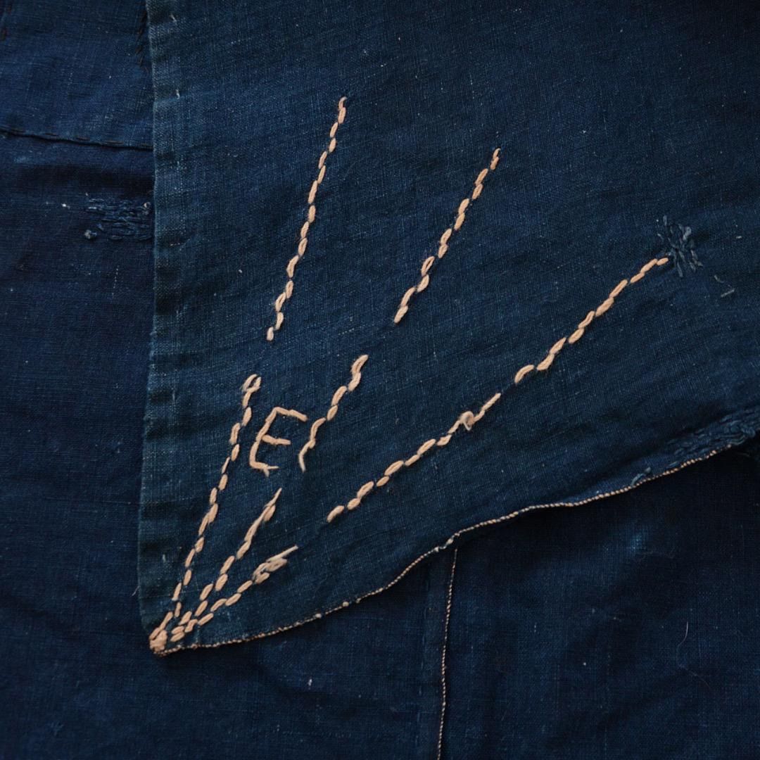 藍染襤褸刺し子風呂敷 四幅 大正〜昭和初期 リメイク用ジャパンヴィンテージ Japanese Vintage Indigo-Dyed Boro Furoshiki – Four Panels Sashiko Patchwork for Remake GREEN_EXPONAUT_ME