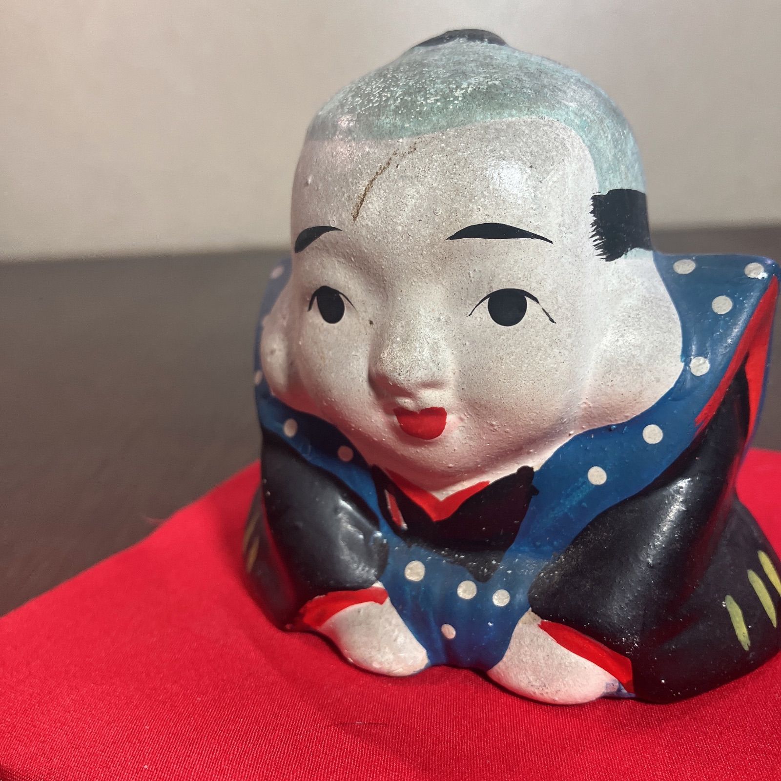 福助　置物　縁起物　陶器　貯金箱　　　　　骨董品　アンティーク　レトロ 福助 置物 貯金箱 縁起物 骨董品 アンティーク レトロ よーい