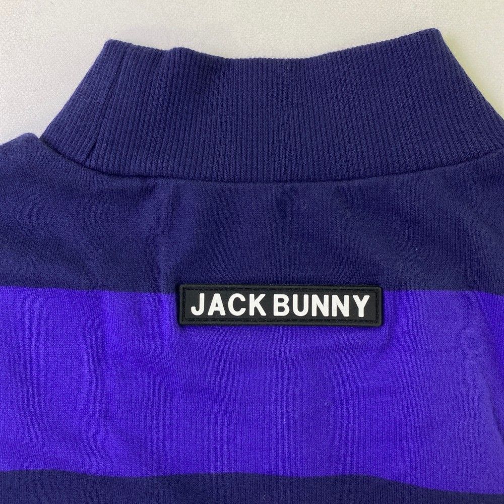 サイズ：0 JACK BUNNY ジャックバニー  長袖ハイネックTシャツ ボーダー ネイビー系 [240101460266] ゴルフウェア レディース ストスト サイズ：0 JACK BUNNY ジャックバニー 長袖ハイネックTシャツ ボーダー