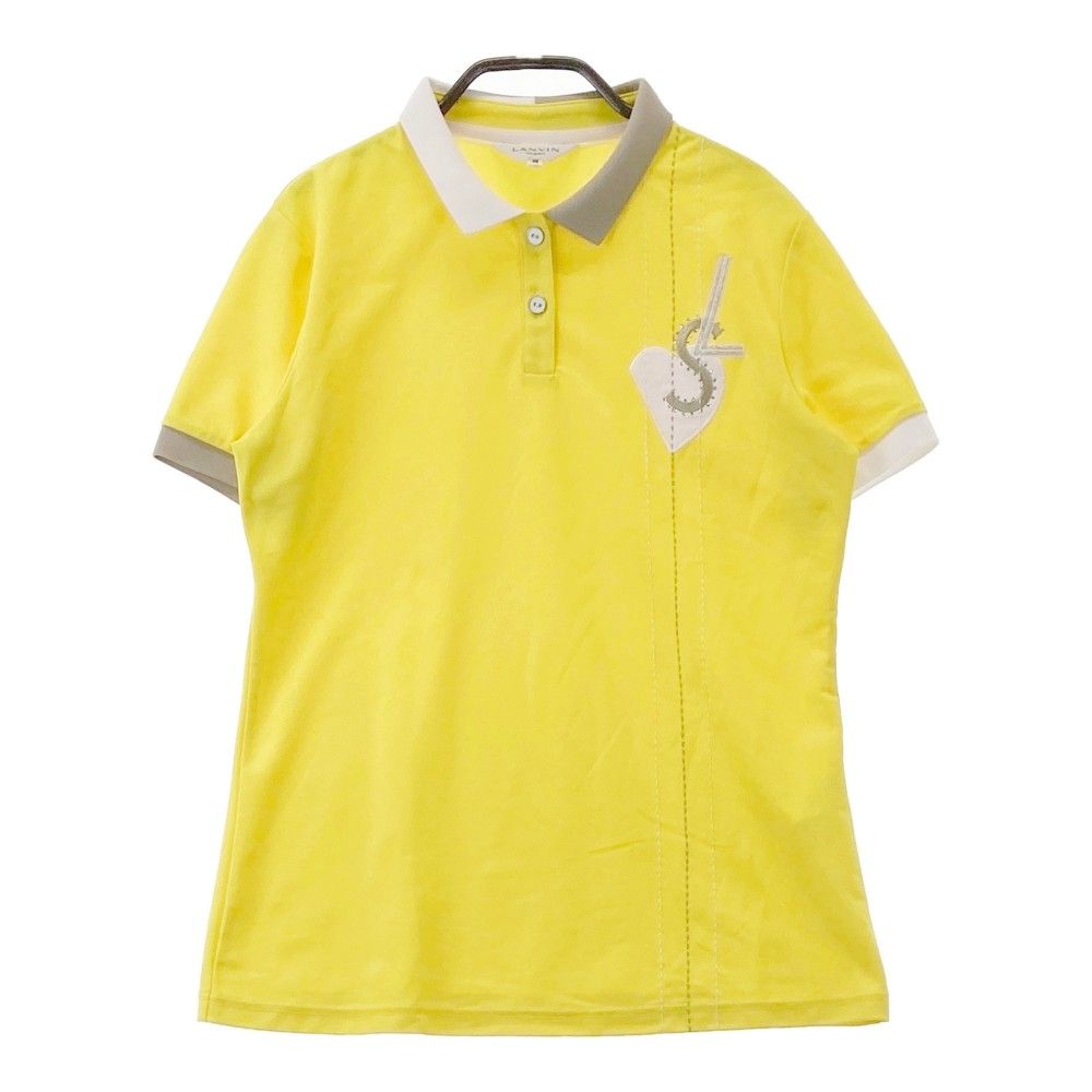 【新品未使用】LANVIN SPORTレディース ゴルフ ポロシャツ 黄色 38 サイズ：38 LANVIN SPORT ランバン スポール フロント刺繍 半袖