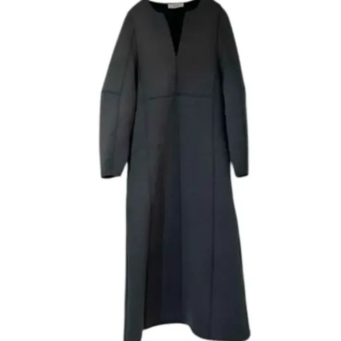 ADAM ET ROPE WEB フォルムスリーブフ ワンピース チャコール