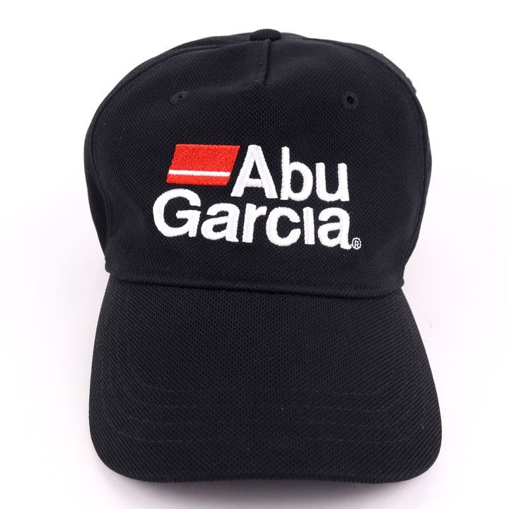 アブガルシア キャップ メッシュ ロゴ刺繍 スナップバック ブランド 帽子 メンズ ブラック Abu Garcia 【中古】