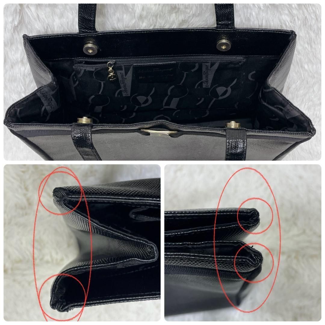 フェラガモ ショルダーバッグ レザー リザード 本革 ブラック ヴァラリボン WWW_MORNINGWALKER_COM