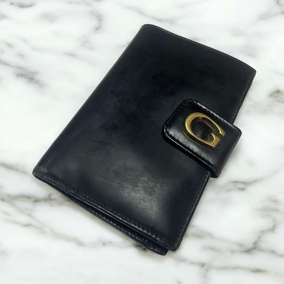 GUCCI グッチ　財布　二つ折り財布　黒 がま口 オールドグッチ