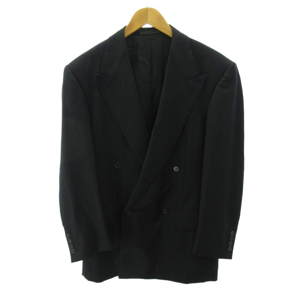 エルメネジルドゼニア テーラードジャケット ダブル サイズ48(M) 黒 ウール セール】 Ermenegildo Zegna ウールデニム ダブルジャケット