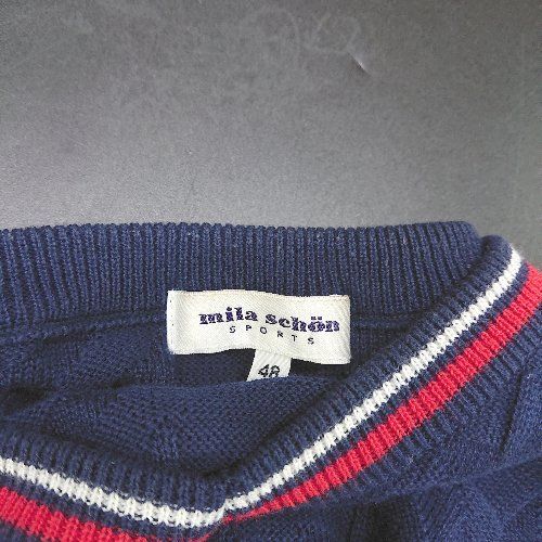 ◇ Θ MILA SCHON ミラ・ショーン ニットベスト サイズ48 ネイビー ◇ Θ MILA SCHON ミラ・ショーン ニットベスト サイズ48 ネイビー