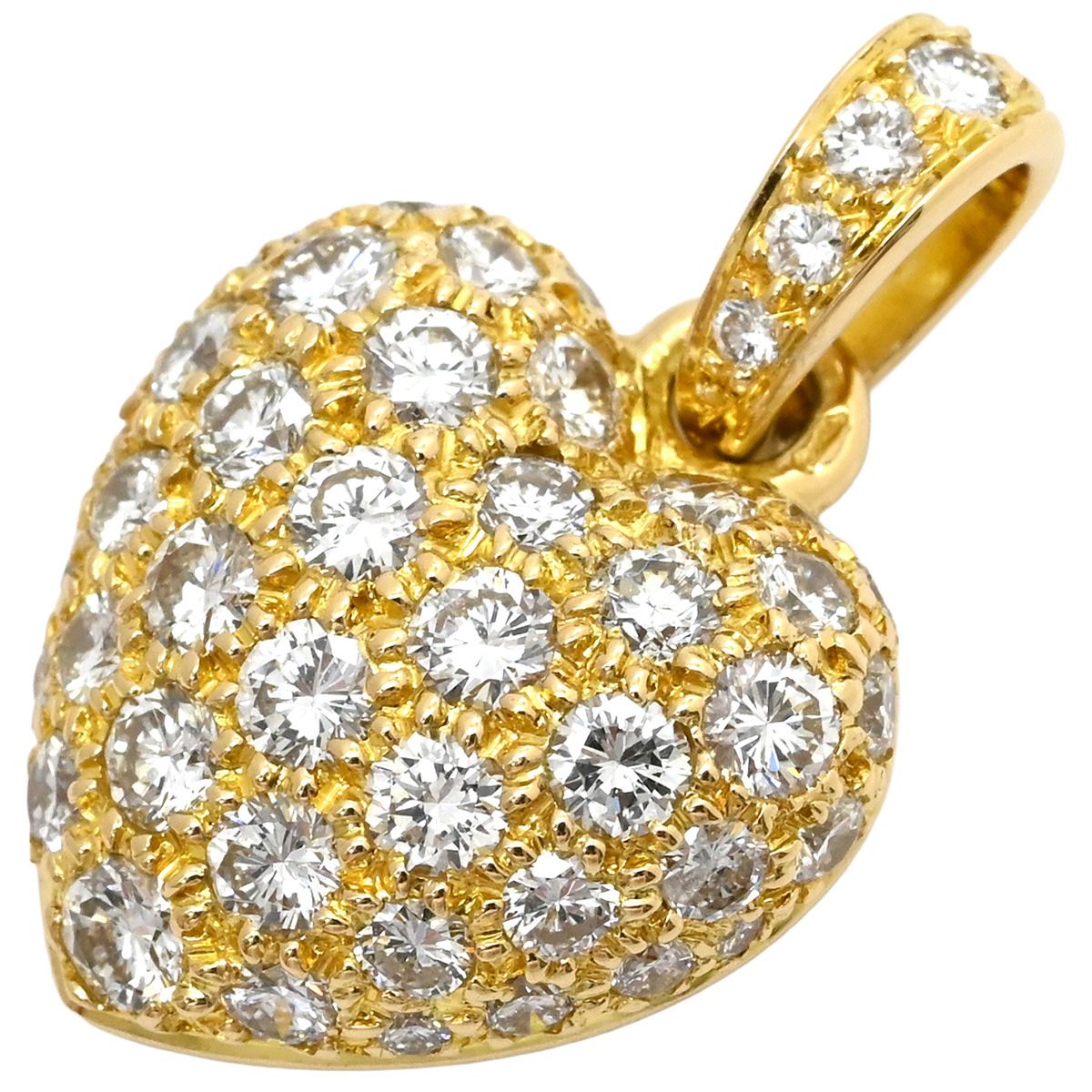 カルティエ Cartier ペンダントトップ ハート パヴェ K18YG ダイヤモンド イエローゴールド ネックレストップ