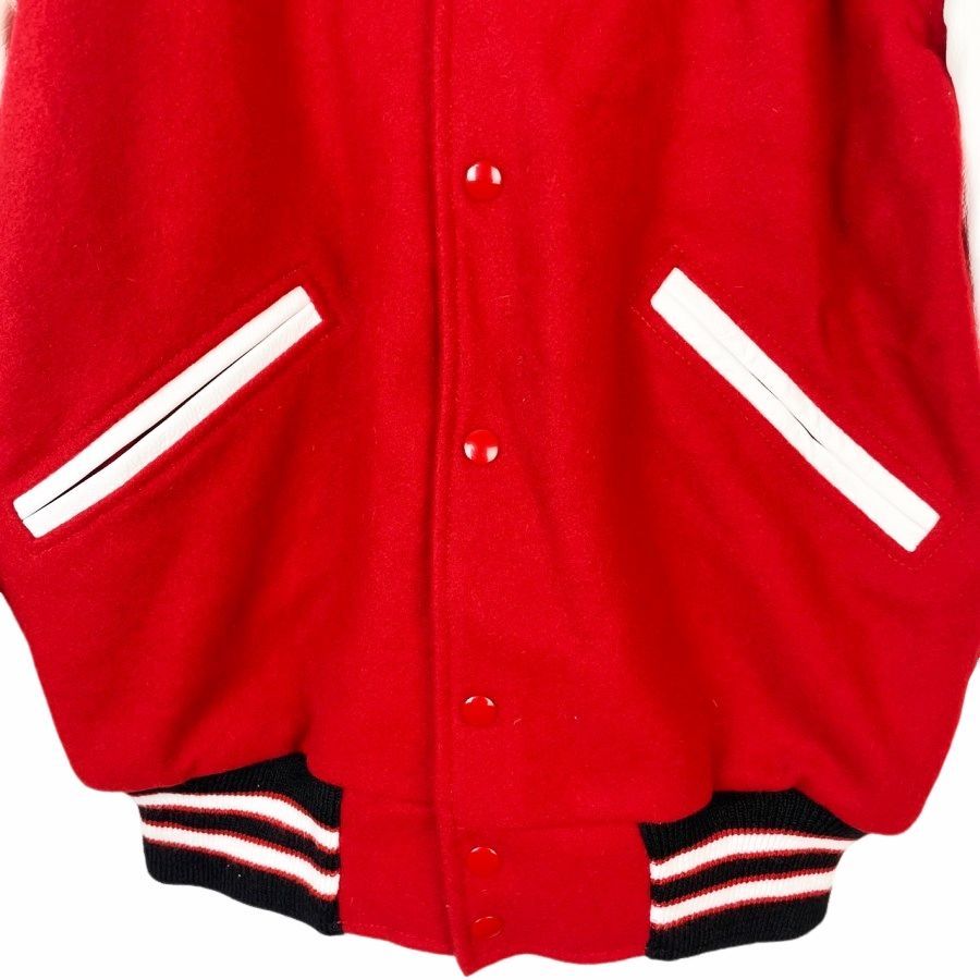 USA製JBS apparel本革リアルレザー切り替えウールスタジャンスタジアム