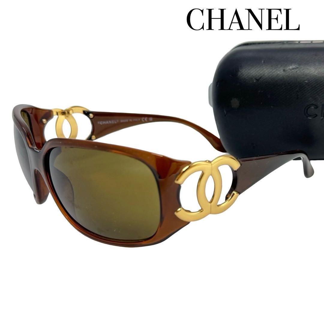 Chanel 6014 ブラウン サングラス　ケースはおまけ CHANEL シャネル ココマーク 6014 c.879/73 ブラウン ゴールド