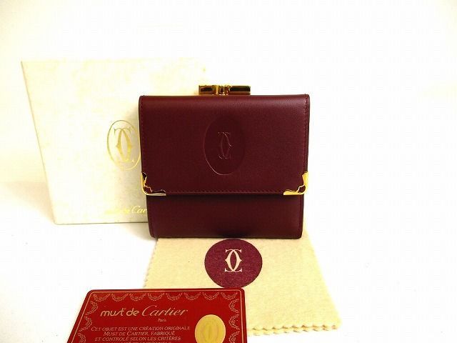 カルティエ Cartier マスト ドゥ カルティエ カーフスキン がま口 2つ折り 財布 コンパクト財布 【未使用保管品】 - メルカリ