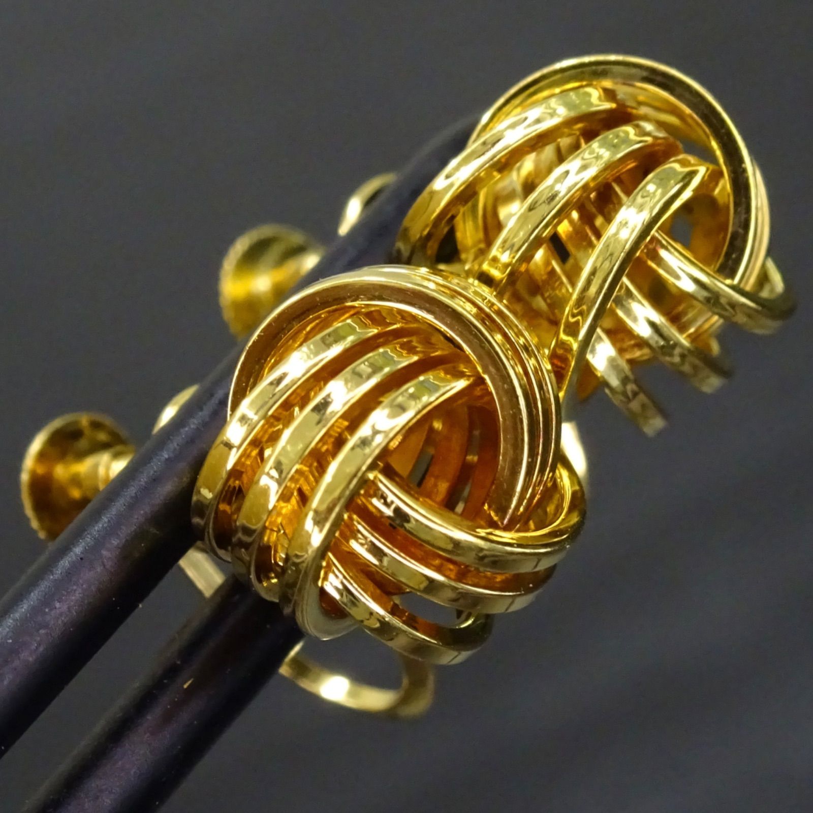 18金 K18 ゴールド GOLD 750 ツイスト ノット デザイン イヤリング 両 