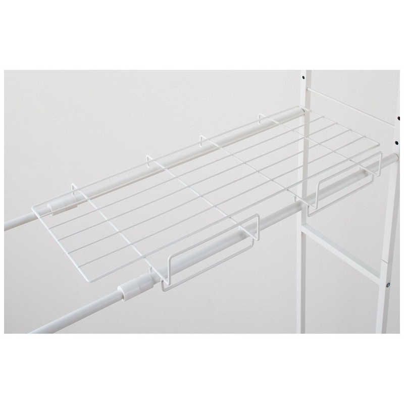  伸縮ランドリーラック バスケット台付き マットホワイト HSR-4 WH その他 洗濯機