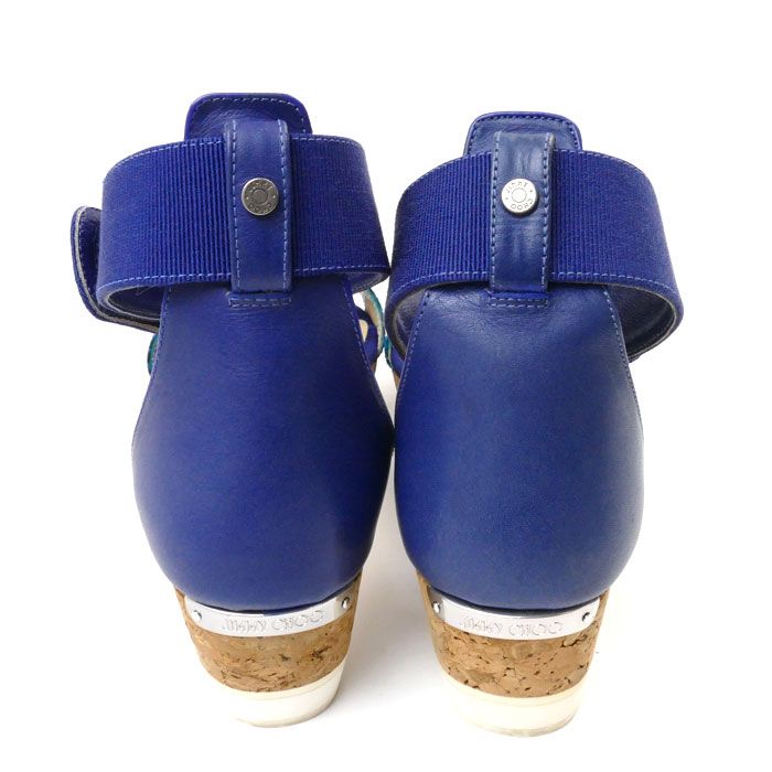 JIMMY CHOO ターコイズ サンダル 37 ジミーチュー ターコイズ サンダル