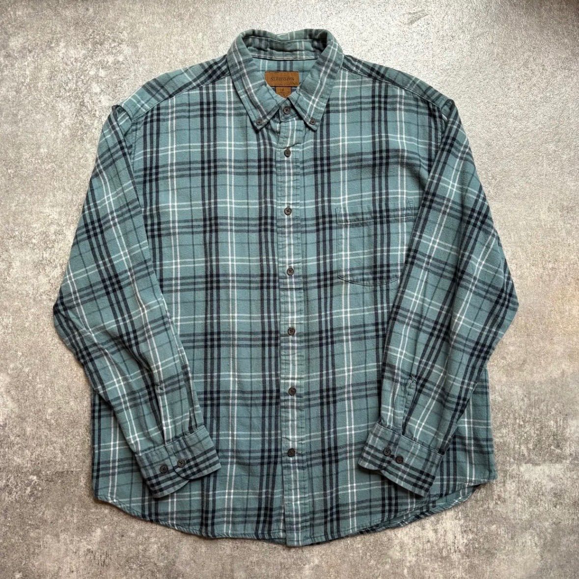 90s ST.JONS BAY セントジョンズベイ ネルシャツ ブラック 好配色