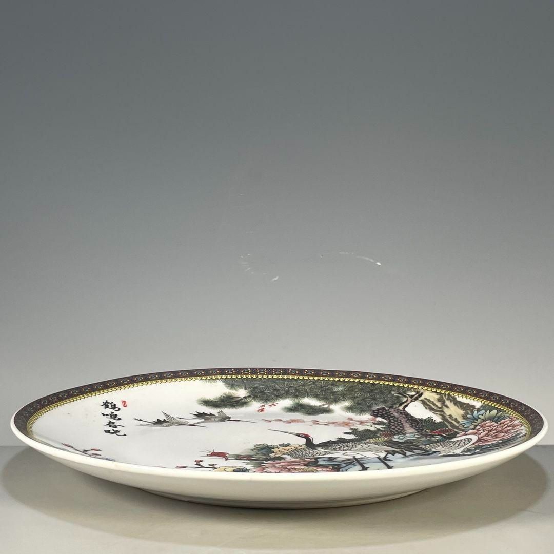 清大乾隆鎏金馬到成功紋賞盤  景徳鎮 陶磁器 装飾品 現代工芸品 美術品 置物 清乾隆粉彩松鶴図紋賞盤 景徳鎮 陶磁器 装飾品 現代工芸品 美術