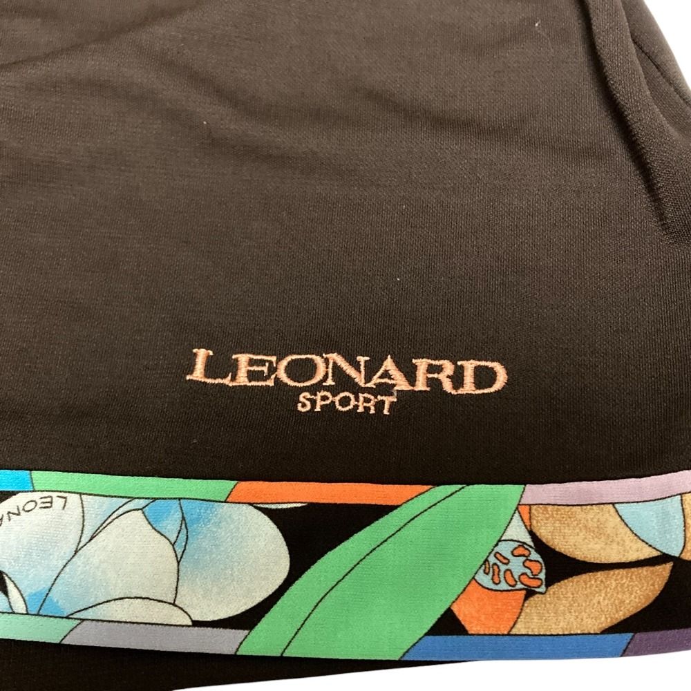 新品同様 LEONARD SPORT レオナールスポーツ フラワープリントトリム ハイネック 長袖 プルオーバー ブラウス 42 ブラウン レディース 古着 中古 新品同様 LEONARD SPORT レオナールスポーツ フラワープリント