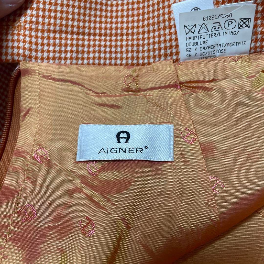 未使用タグ付き　アイグナー　AIGNER　ウールロングスカート　チェック柄 fe44da84d4f5c64af7fef45455416b