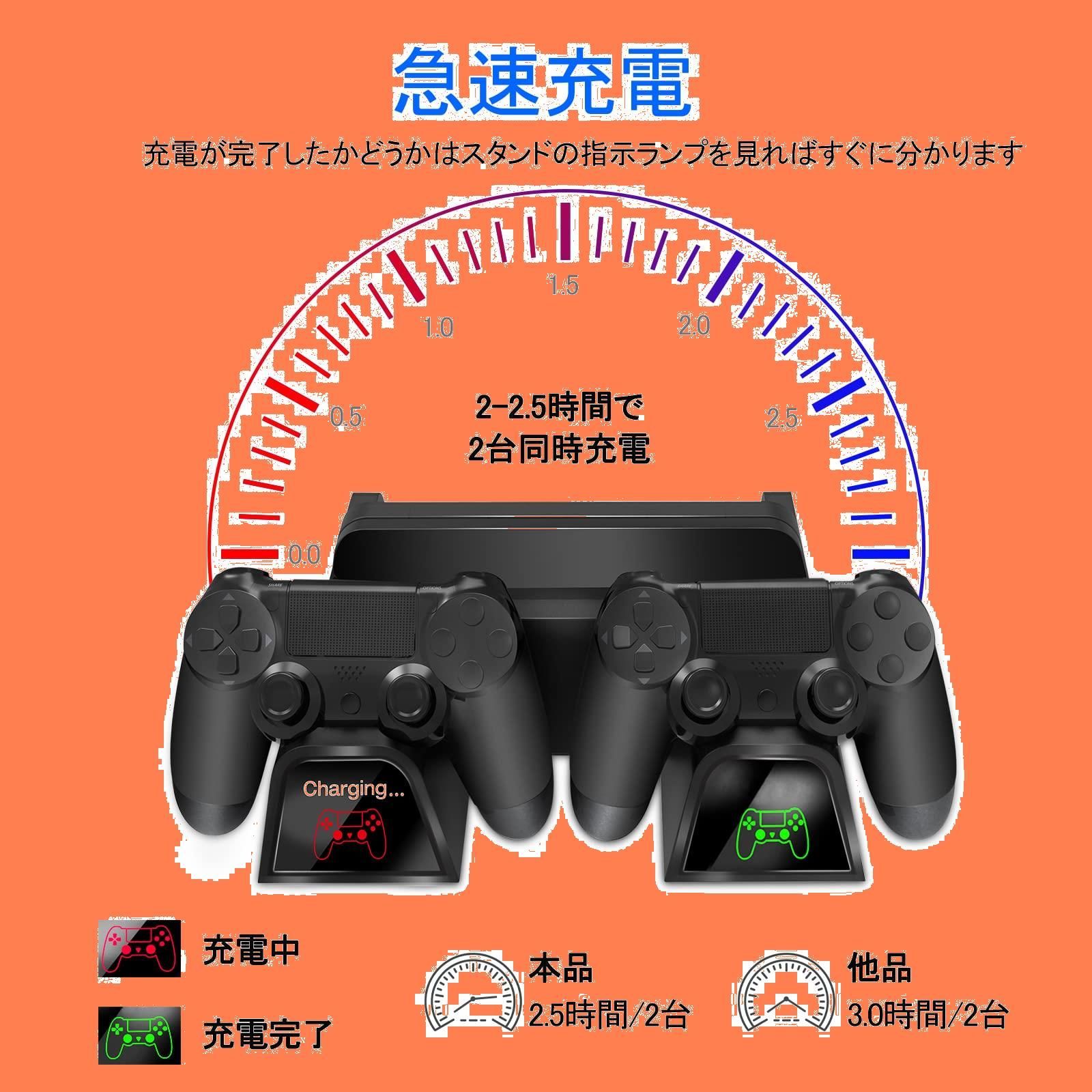 PRO PS4 縦置き 本体冷却 2台PS4コントローラー充電 OIVO PS4冷却ファン PS4スタンド ソフト収納 PS4/PS4  Pro/Slim/スリム 高互換性 LED指示ランプ付 - メルカリ