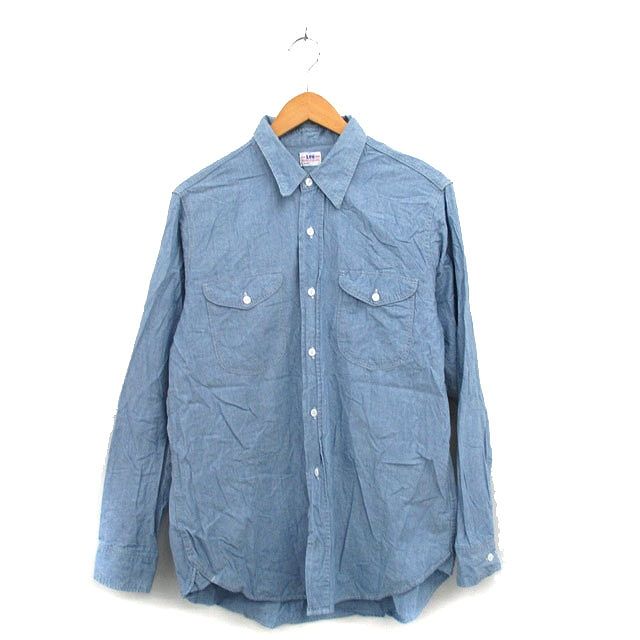 リー LEE シャツ 長袖 コットン 胸ポケット シンプル M ブルー 青 /KT33