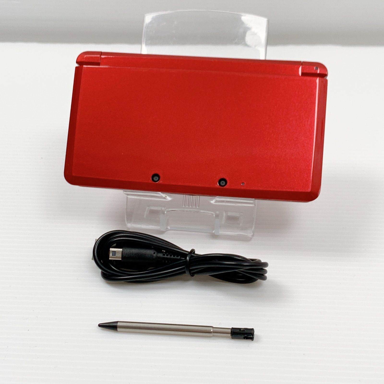 動作確認 Nintendo 3DS メタリック レッド 本体 ACアダプタ 充電器